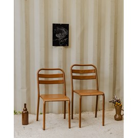 Paire de chaises en métal marron n°1239