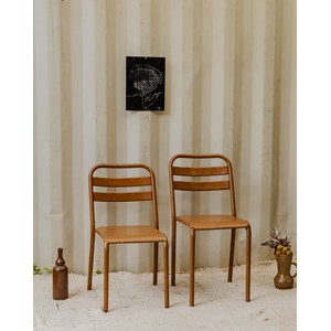 Paire de chaises en métal marron n°1239