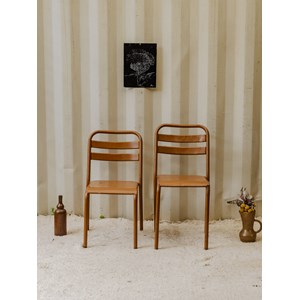 Paire de chaises en métal marron n°1239