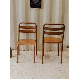 Paire de chaises en métal marron n°1239