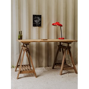 Bureau sur tréteaux en bois n°707