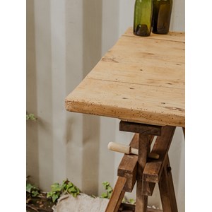 Bureau sur tréteaux en bois n°707