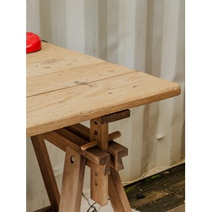 Bureau sur tréteaux en bois n°707