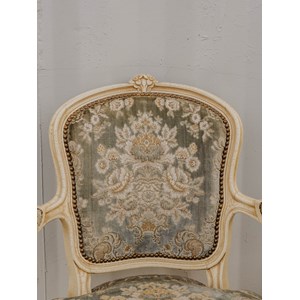 Paire de fauteuils en bois et velours n°944