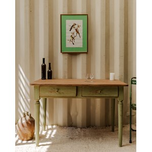 Table à manger en bois vert d'eau n°1351