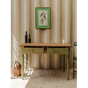 Table à manger en bois vert d'eau n°1351