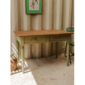 Table à manger en bois vert d'eau n°1351