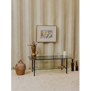 Table basse en verre et métal noir n°972