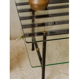 Table basse en verre et métal noir n°972
