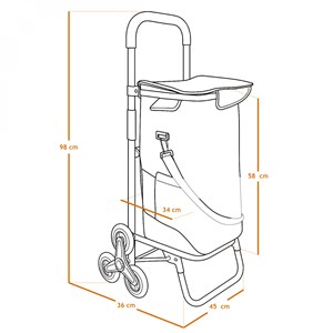 Chariot de courses pliable en aluminium