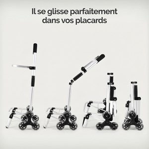 Chariot de courses pliable en aluminium