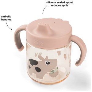 Tasse à bec à 2 anses tiny farm rose