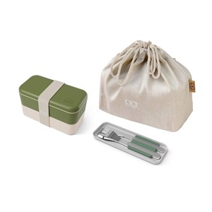 Set repas lunch box rectangle 1l vert olive