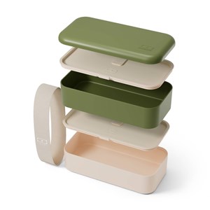 Set repas lunch box rectangle 1l vert olive