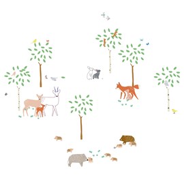 Stickers balade en forêt (70 x 70 cm)