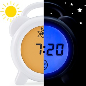 Réveil éducatif et veilleuse sleeptrainer blanc