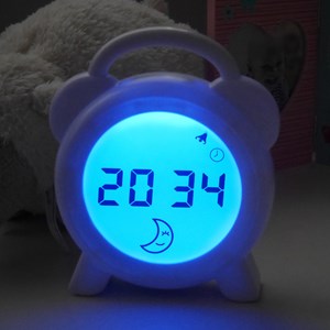 Réveil éducatif et veilleuse sleeptrainer blanc