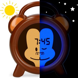 Réveil éducatif et veilleuse sleeptrainer singe