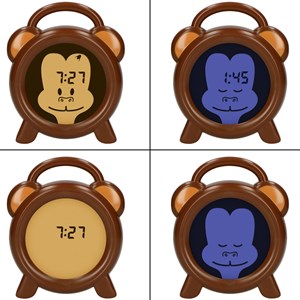 Réveil éducatif et veilleuse sleeptrainer singe