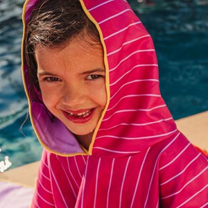 Poncho de plage bordeaux (60 x 60 cm)