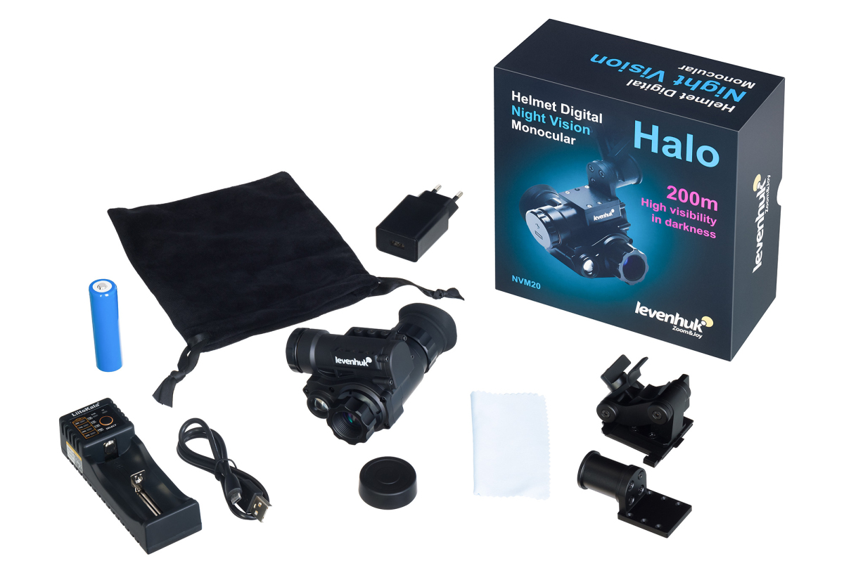 Levenhuk monoculaire à vision nocturne numérique halo nvm20 helmet