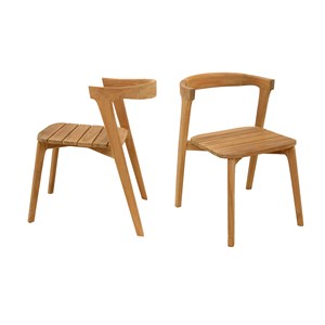 Chaises empilables en teck massif rumba ( lot de 2)