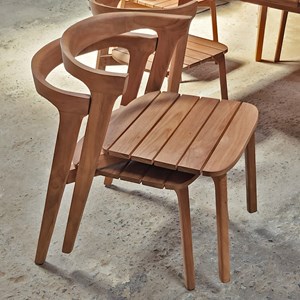 Chaises empilables en teck massif rumba ( lot de 2)