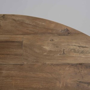 Sixtine - table basse double plateau 100x100cm teck recyclé métal blanc