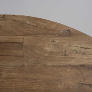 Sixtine - table basse double plateau 100x100cm bois teck recyclé métal noir