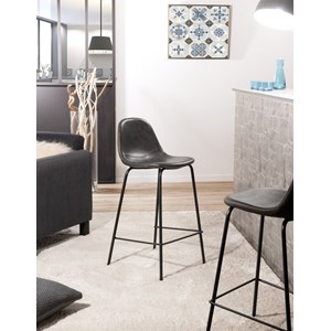 Tom - lot de 2 tabourets de bar john anthracite hauteur d'assise 65cm