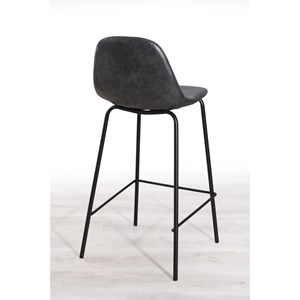 Tom - lot de 2 tabourets de bar john anthracite hauteur d'assise 65cm