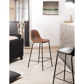 Tom - lot de 2 tabourets de bar john marron hauteur d'assise 65cm