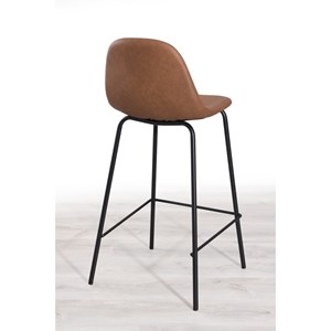Tom - lot de 2 tabourets de bar john marron hauteur d'assise 65cm