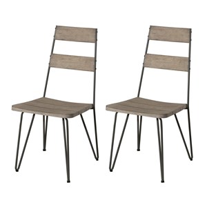 Emile - lot de 2 chaises scandi bois et métal emile