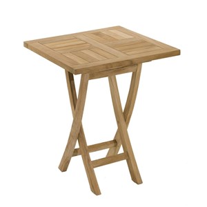 Fun - ensemble de jardin, table en bois teck 60cm et 2 chaises gris