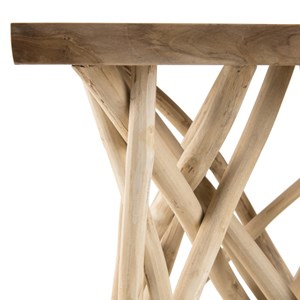 Clara - table d'appoint nature plateau carré en bois de teck 55x55cm