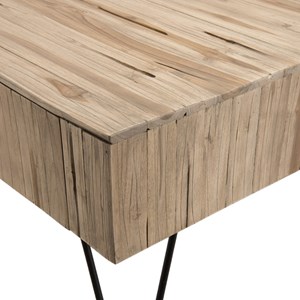 Clara - table basse rectangulaire 2 tiroirs branches bois teck