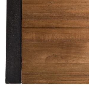 Sixtine - meuble tv marron 3 tiroirs 1 étagère en bois de teck recyclé