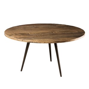 Sixtine - table basse ronde diam 75 bois de teck recyclé marron