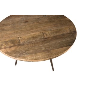 Sixtine - table basse ronde diam 75 bois de teck recyclé marron
