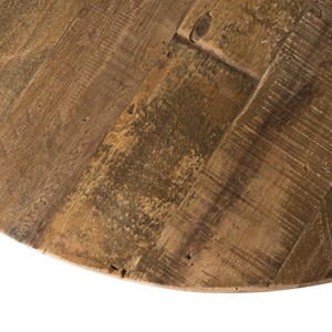 Sixtine - table basse ronde diam 75 bois de teck recyclé marron