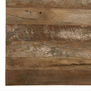 Sixtine - table basse carrée avec tablettes 100x100cm bois teck recyclé