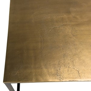 Johan - table basse rectangulaire 98x57cm aluminium doré pieds noirs