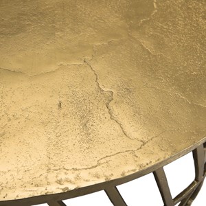 Johan - table basse ronde 89x89cm aluminium doré piètement graphique