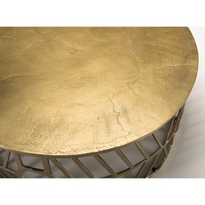 Johan - table basse ronde 89x89cm aluminium doré piètement graphique