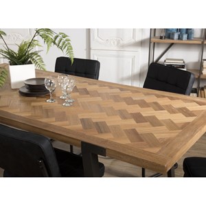Carla - table à manger 220x100cm bois et métal