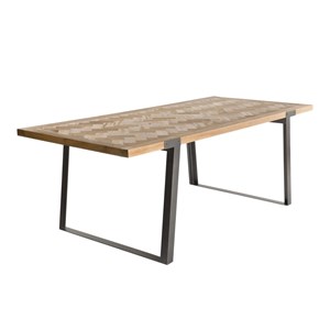 Carla - table à manger 220x100cm bois et métal