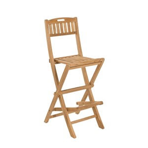 Fun - chaise pliante de bar jardin en bois teck