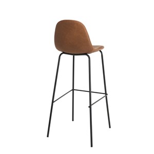 Tom - lot de 2 tabourets de bar john marron hauteur d'assise 80cm