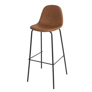 Tom - lot de 2 tabourets de bar john marron hauteur d'assise 80cm
